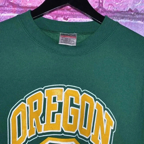 1990s University Of Oregon Cotton Bowl Crewneck Medium Unisex Sweatshirt Green - Picture 5 of 6